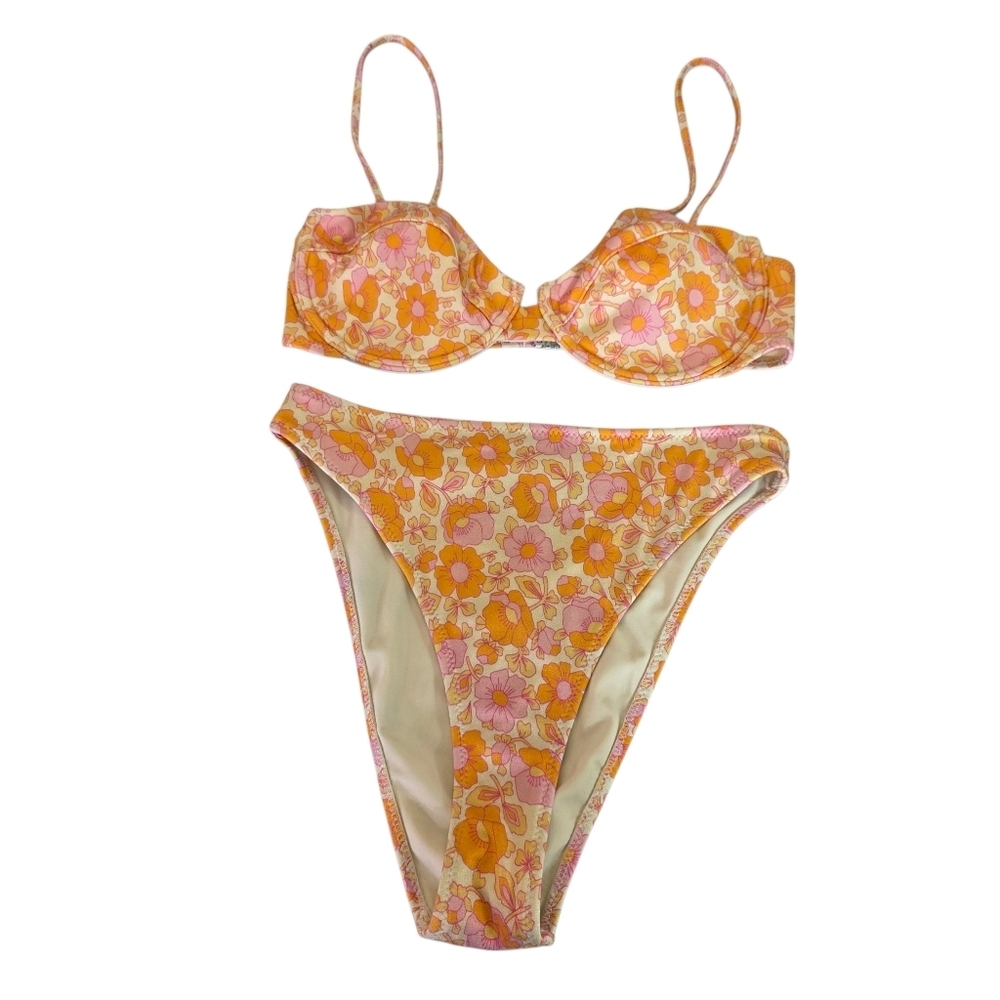 Triangl swimwear  floral wired upper high cut bottom swim suit